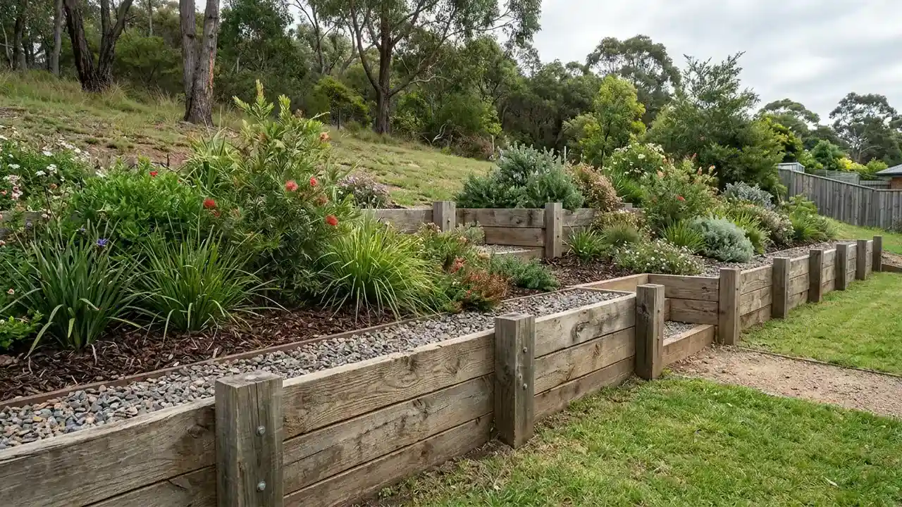 Timber Sleeper Retaining Walls example